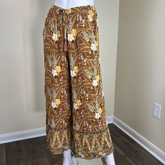 Spell & The Gypsy Collective Women's Size M Bianca Floral Wide Leg Pull On Pants - Picture 8 of 15